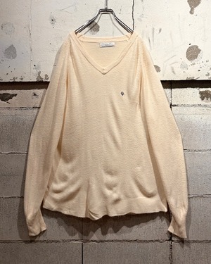 【Caka otto】“Christian Dior” Logo Embroidery Vintage V Neck Knit