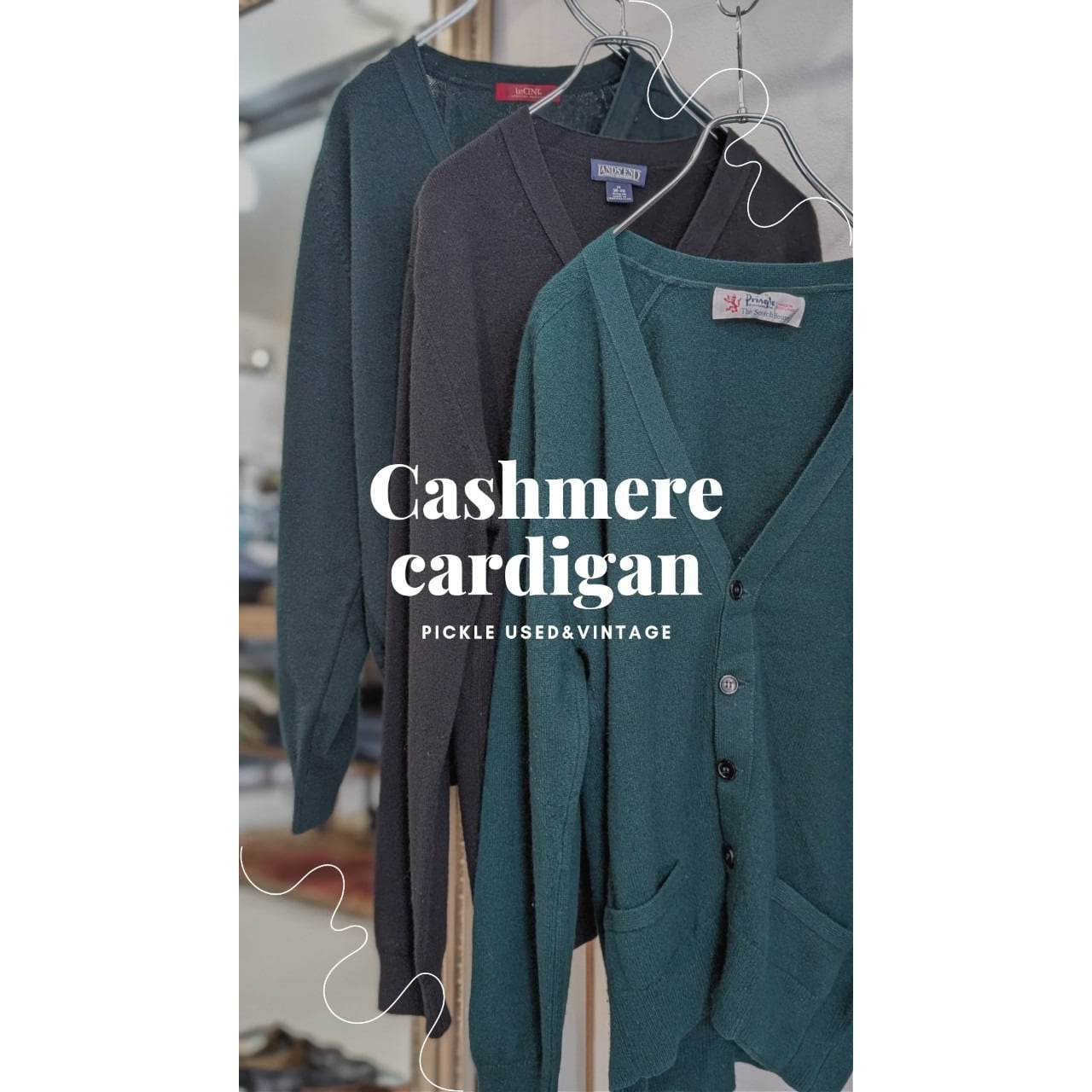 ヴィンテージ カシミヤ カーディガン スコットランド 奇跡の70s