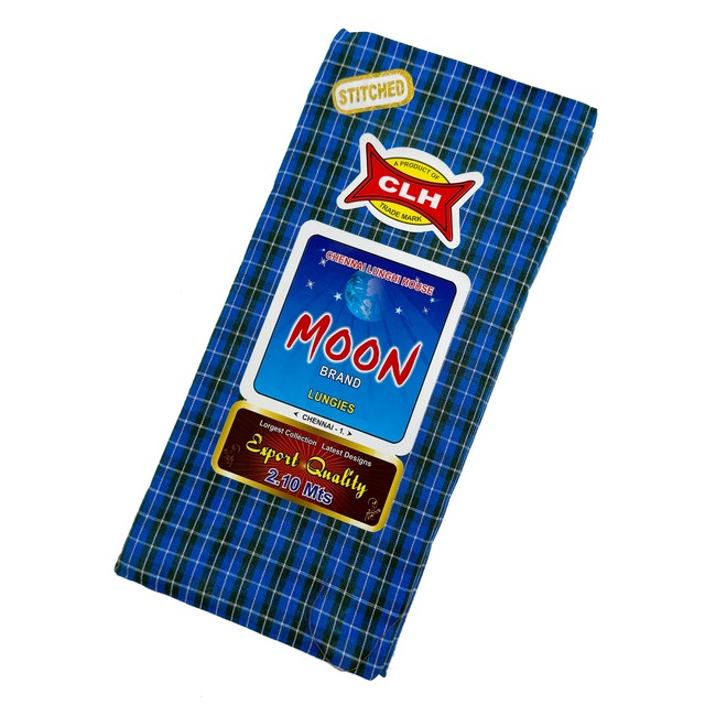 インド産 民族布 腰巻布 ルンギ Lungi 巻きスカート 縫い合わせ済み マドラスチェック 手芸用 103