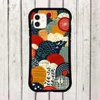 受注生産 iPhoneケース 雲と太陽の民芸パターン｜フォークアート FMSY001C
