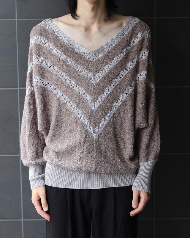 v-neck design rib knit