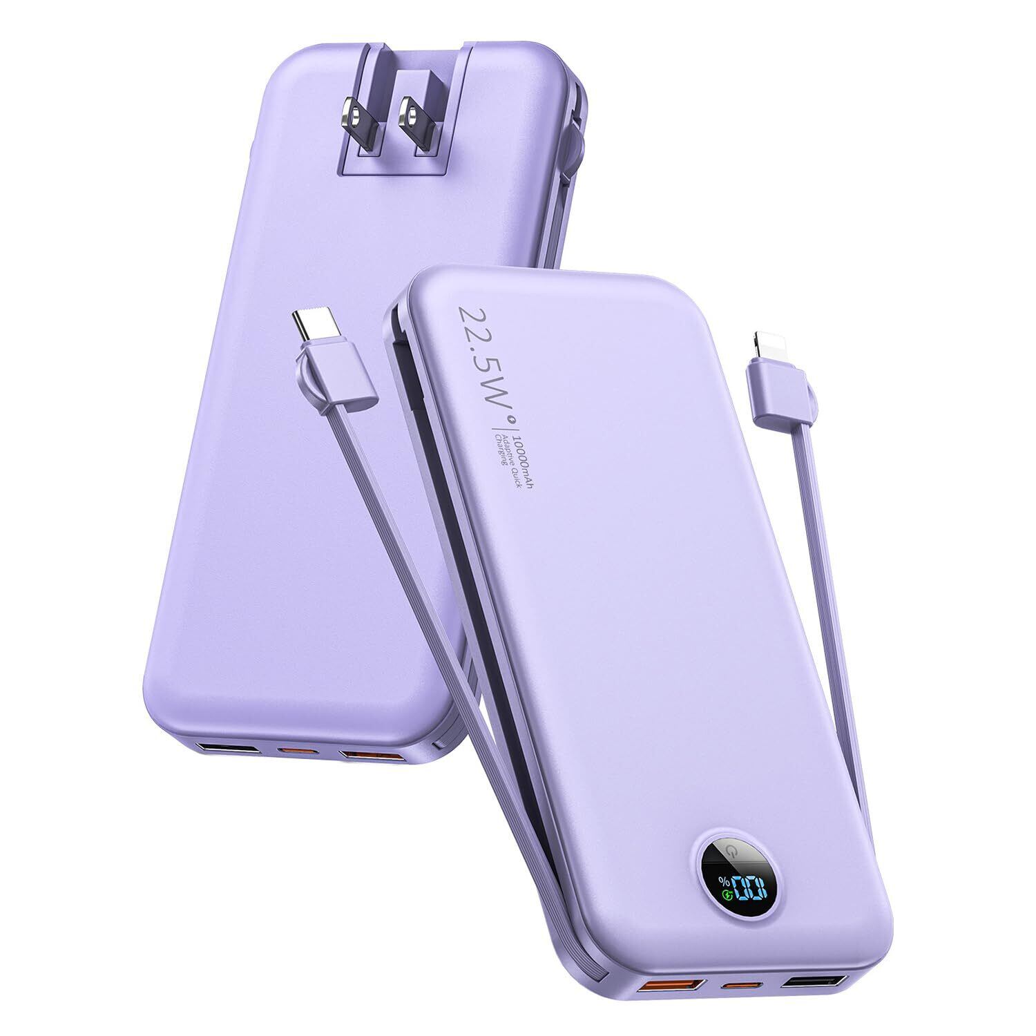 モバイルバッテリー コンセント一体式 10000mAh 大容量【22.5W/20W急速
