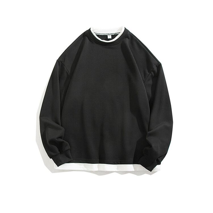 ★FAKE TWO PIECE STITCHED ROUND NECK TRAINER　　　07240