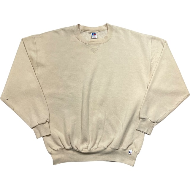 《XL》russell athletic  ラッセルアスレチック スウェット ワンポイントロゴ ベージュ no.9763