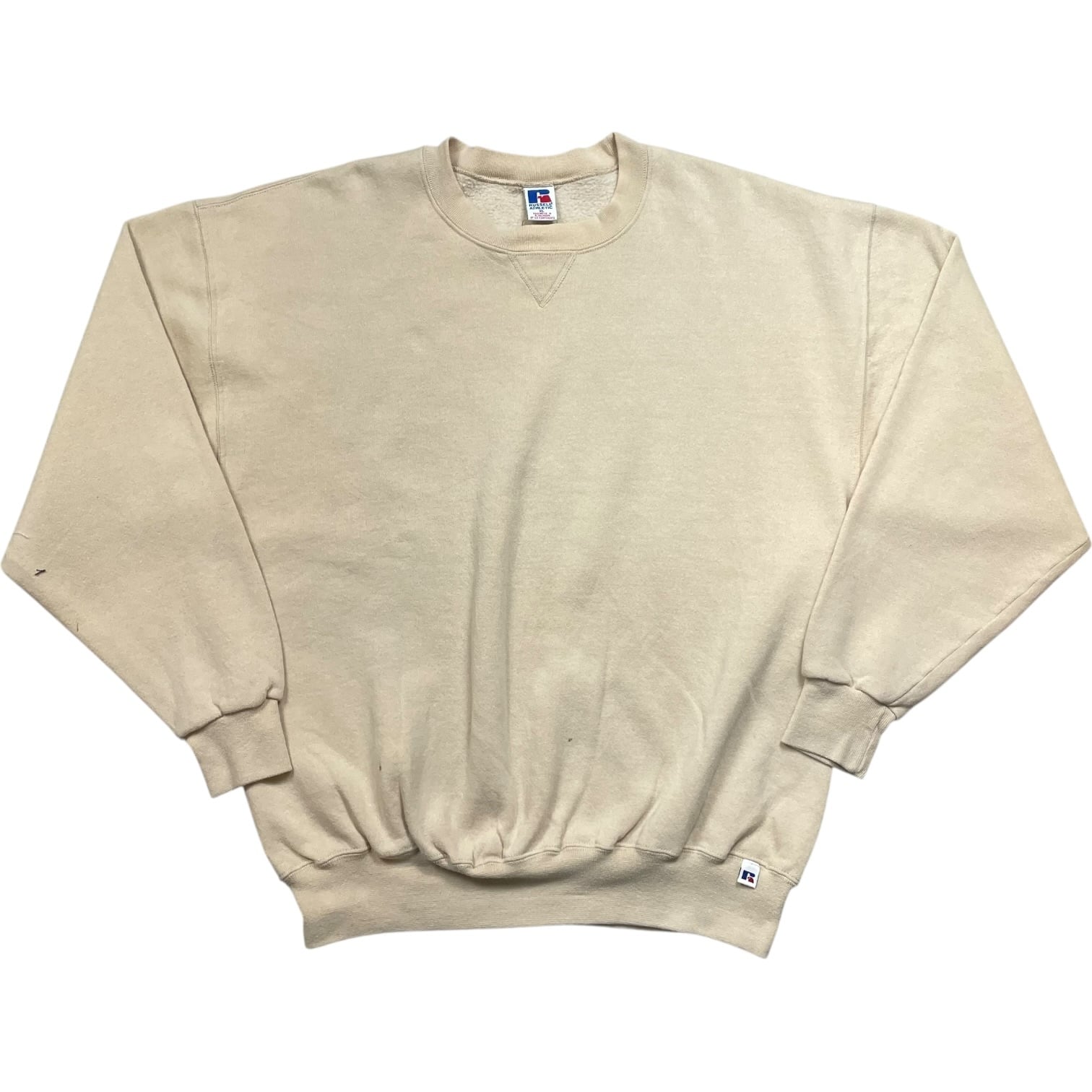 《XL》russell athletic ラッセルアスレチック スウェット ワンポイントロゴ ベージュ no.9763