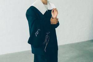 在庫調整分ラスト1（お届け12月末）(HOKOS BLISS×HIRO) 「Go for it !」＋ブラックカシミヤスクエアストール