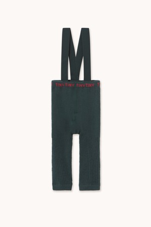 送料無料 tinycottons/SOLID BABY FOOTLESS TIGHTS - dark green