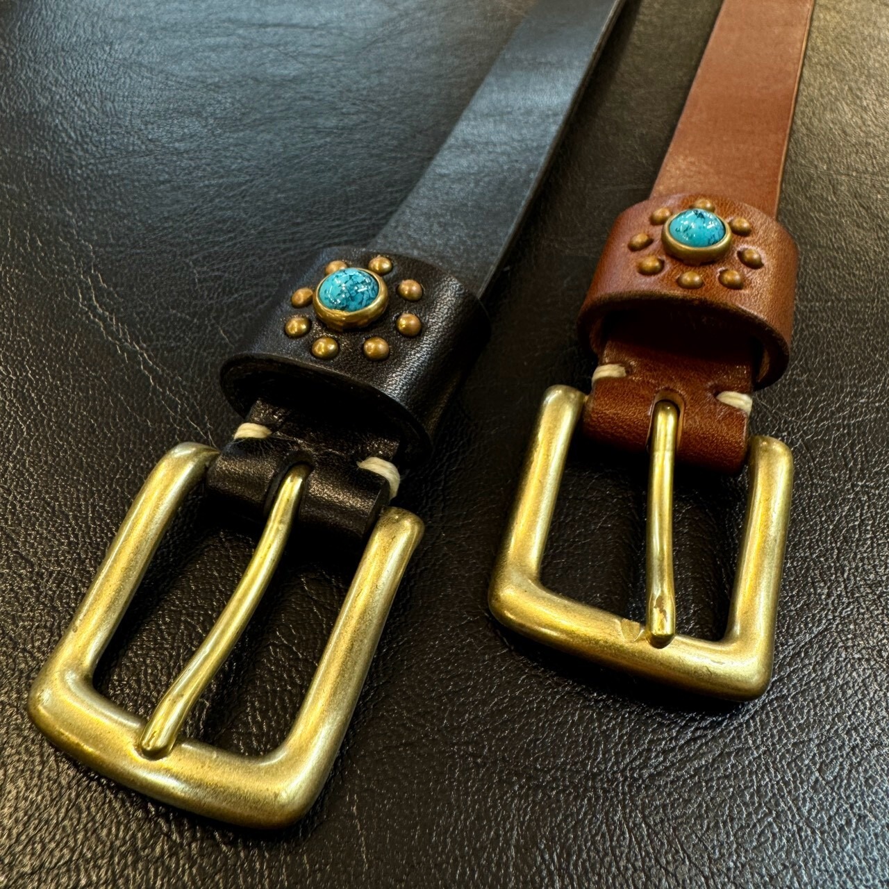ナスングワム【Nasngwam】Studs Belt (Brown) - 4