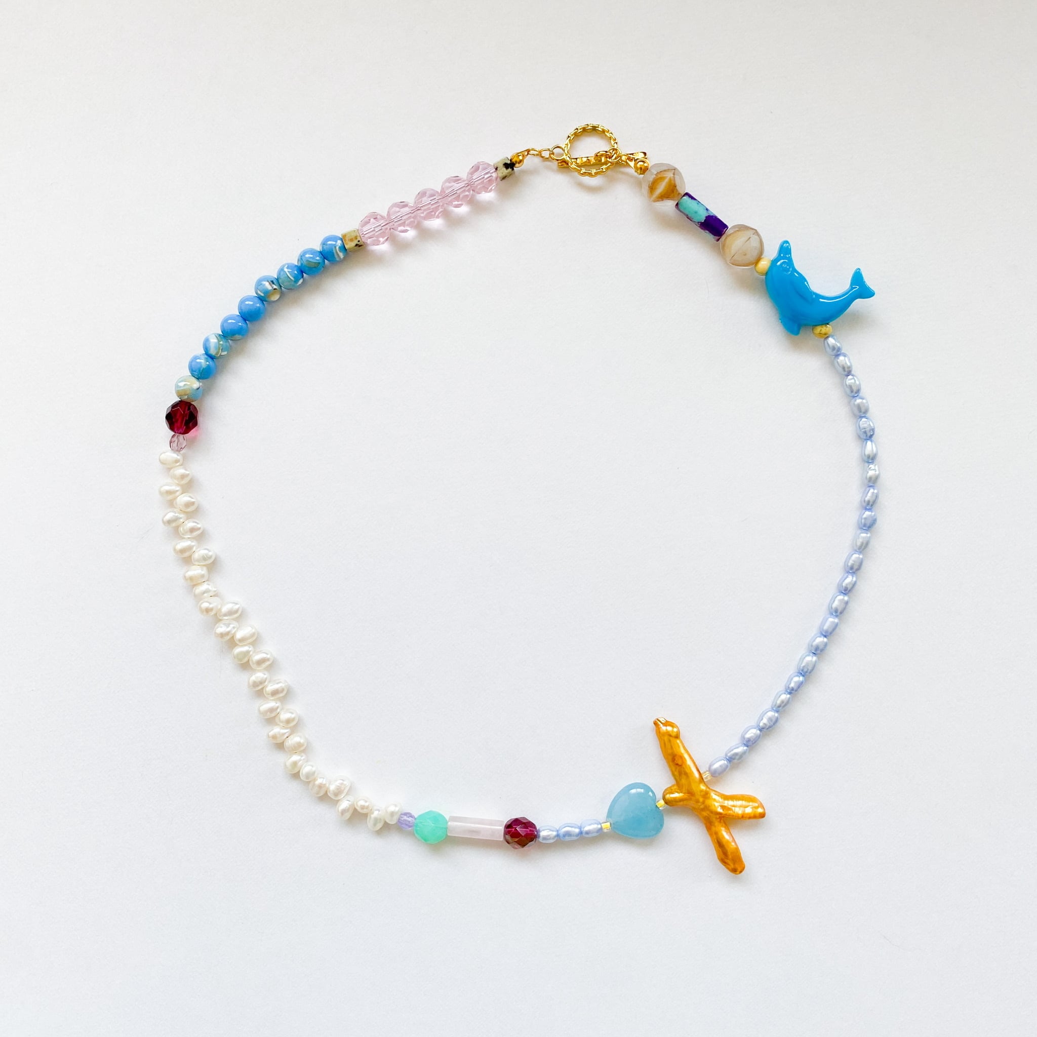 淡水パールとビーズのネックレス