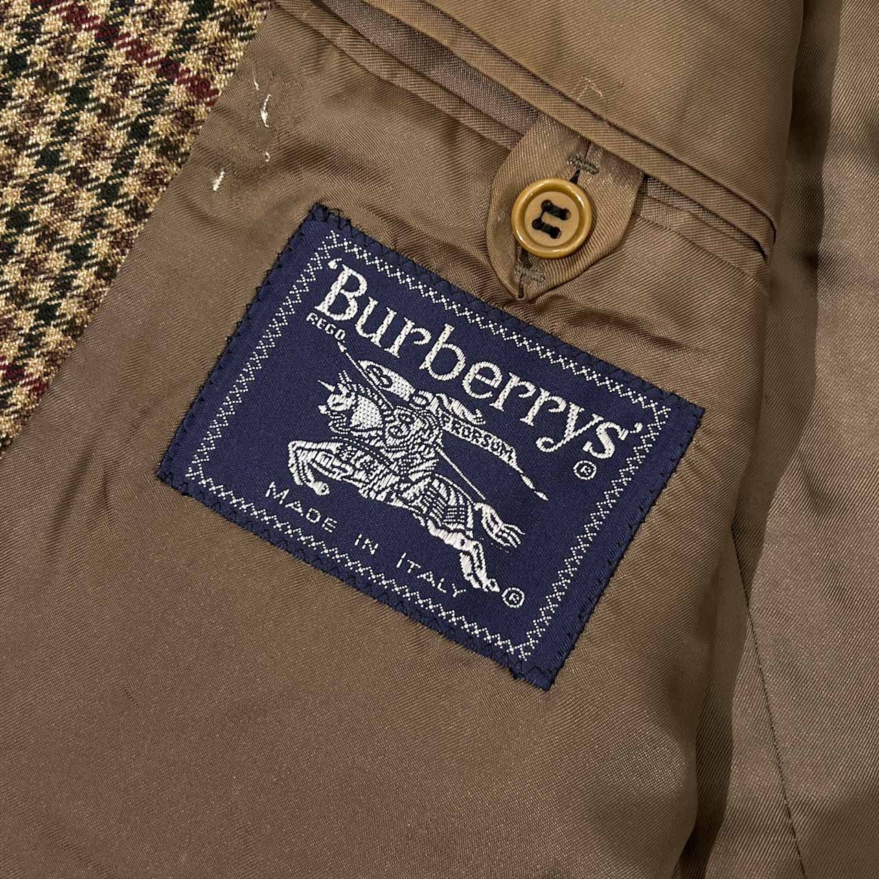 90s イタリア製 Burberrys バーバリー グレンチェック テーラードジャケット 52/マルチ メンズ ビンテージ
