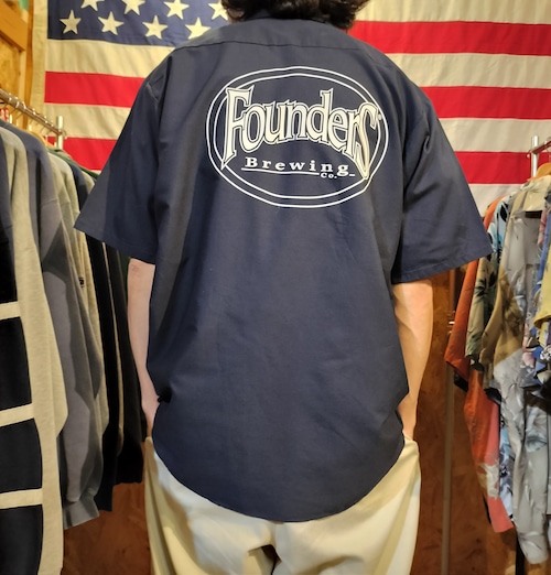 Used 半袖シャツ◆XL REDKAP 企業 半袖ワークシャツ ネイビー◆USA古着　ヴィンテージ