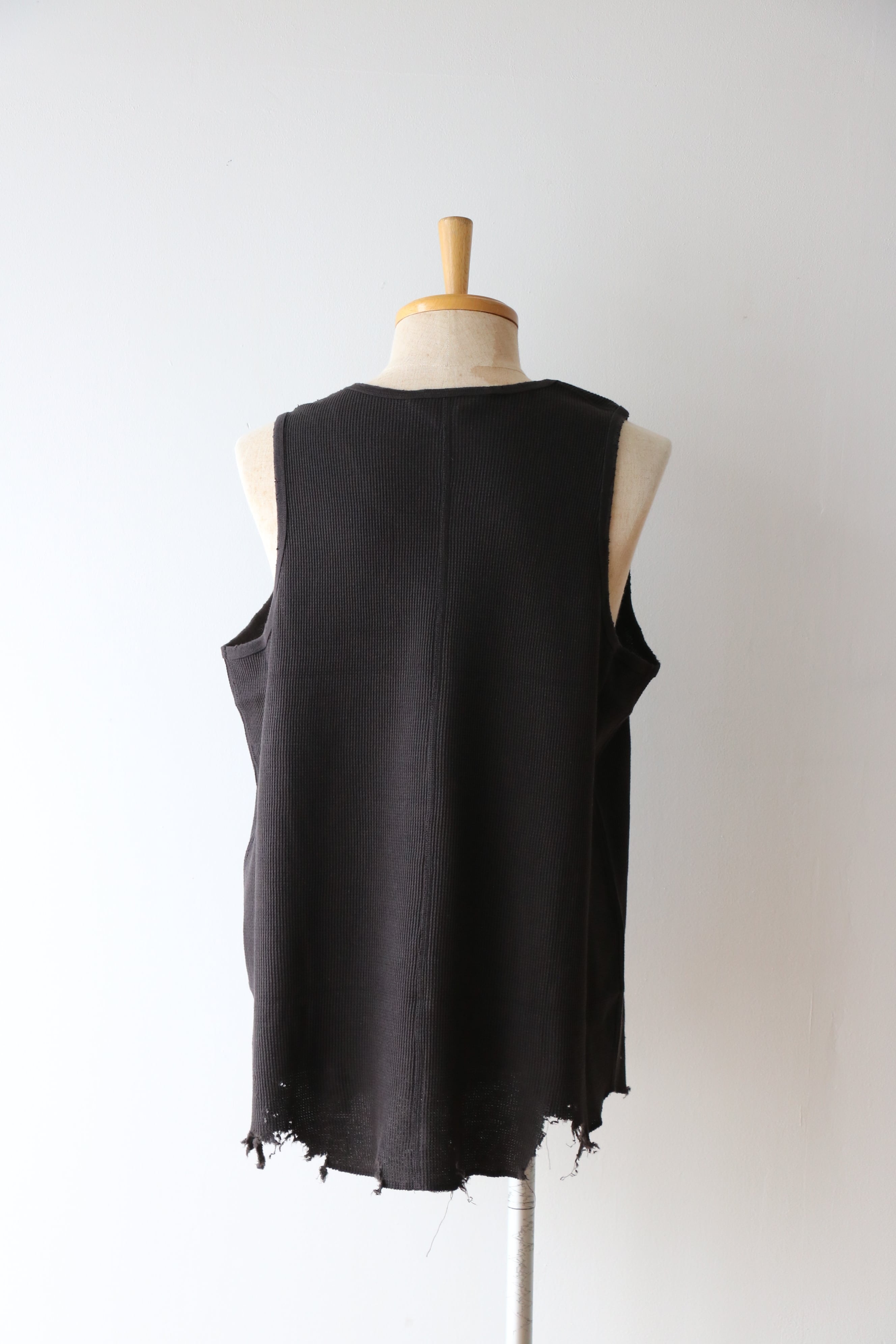 Ancellm - DAMAGE WAFFLE TANK TOP- / ANC-STD-CT04 / アンセルム