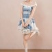 フリルオフショルチェックフレアワンピ ・78631