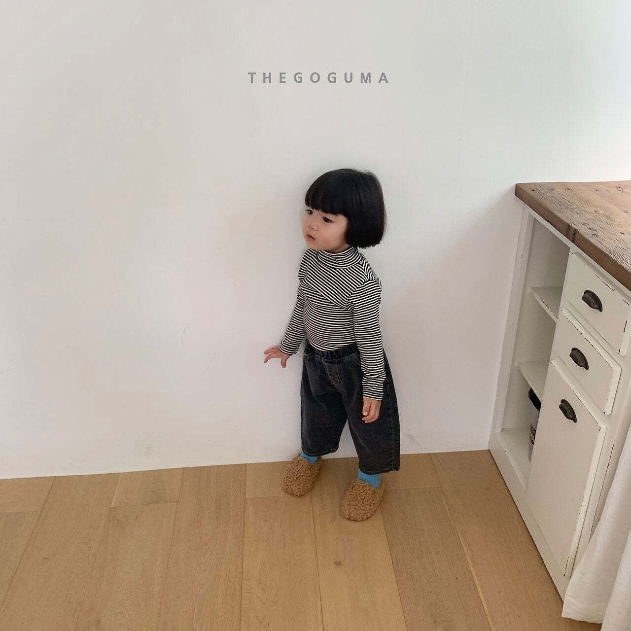 【取寄】THE GOGUMA ふんわりボーダータートルネックTシャツ｜冬服｜韓国子供服