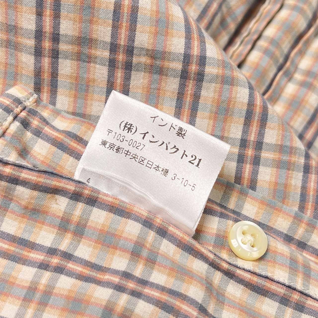 90s 00s POLO JEANS CO. ポロ ジーンズ チェック 半袖シャツ M/ベージュ系 メンズ ラルフローレン オールド インパクト21