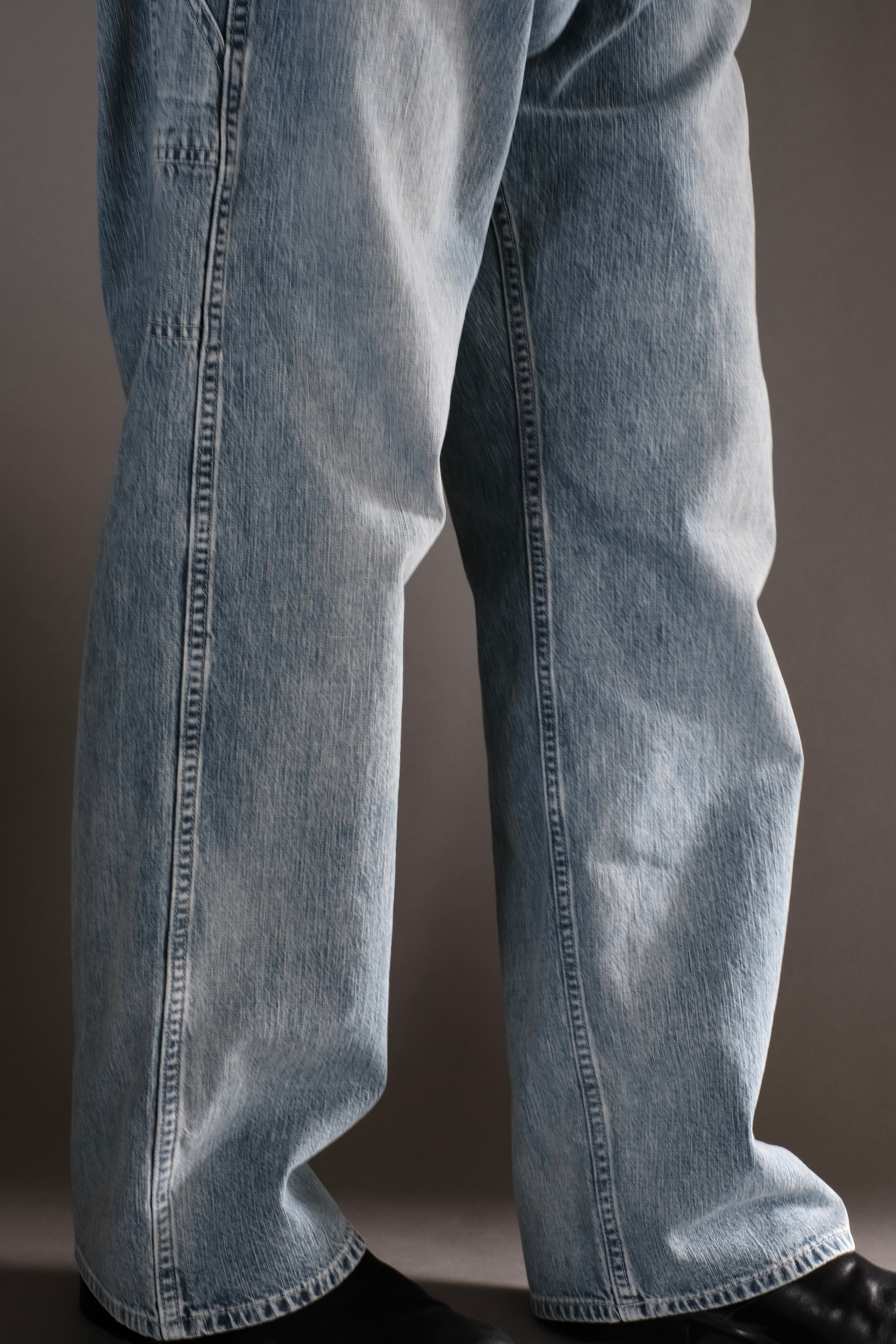 ULTERIOR / FADED LIGHT DENIM PAINTER PANTS | LIVING