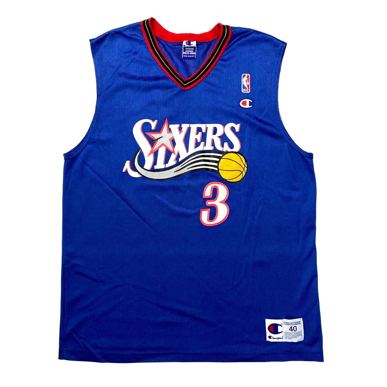 90年代 Champion チャンピオン NBA ゲームシャツ レプリカユニフォーム 40 メンズM相当 PHILADELPHIA SIXERS  フィラデルフィアセブンティシクサーズ Allen Iverson アレンアイバーソン 古着 ヴィンテージ 古着【ゲームシャツ】【SA21073】 | 