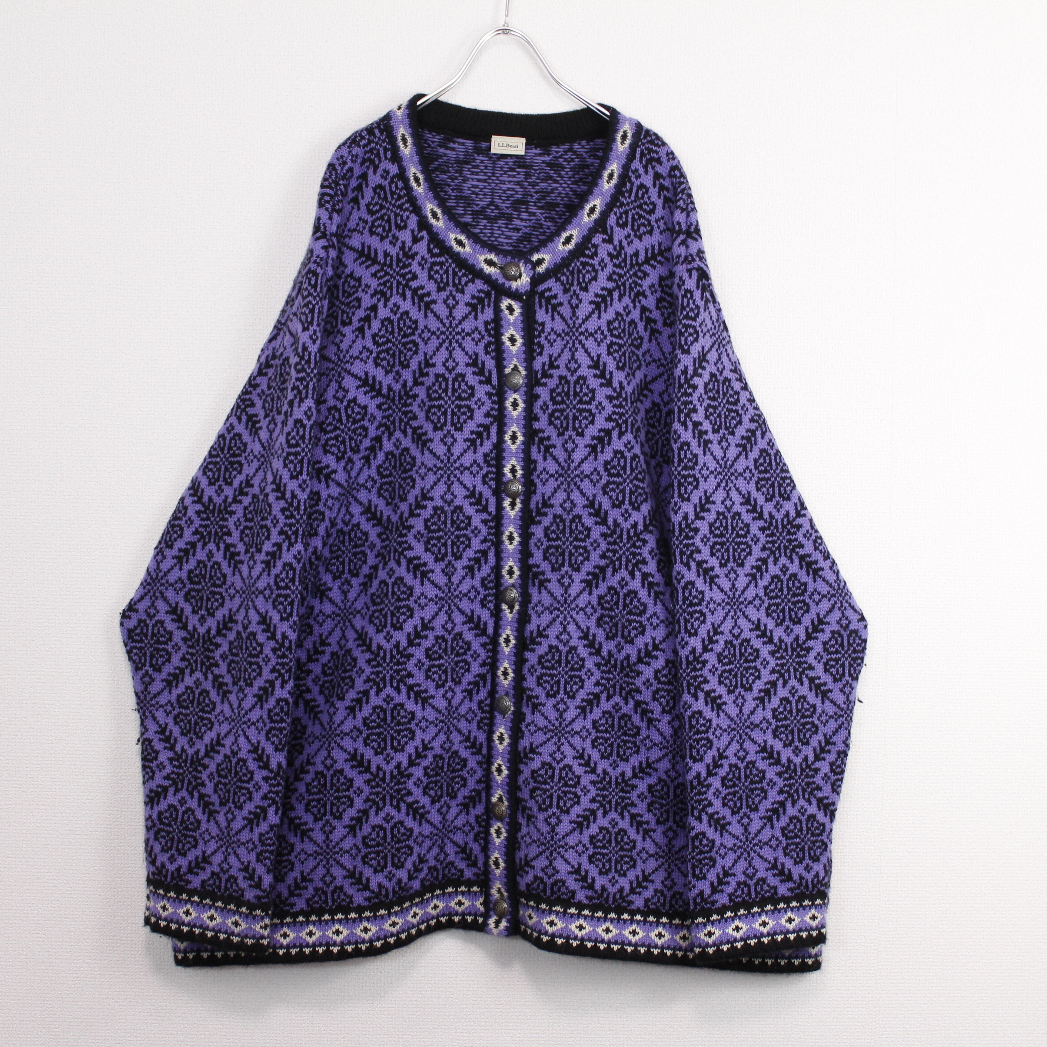 act2】“L.L.bean”Tribal×Geometric Pattern Knit Cardigan | Pay ID