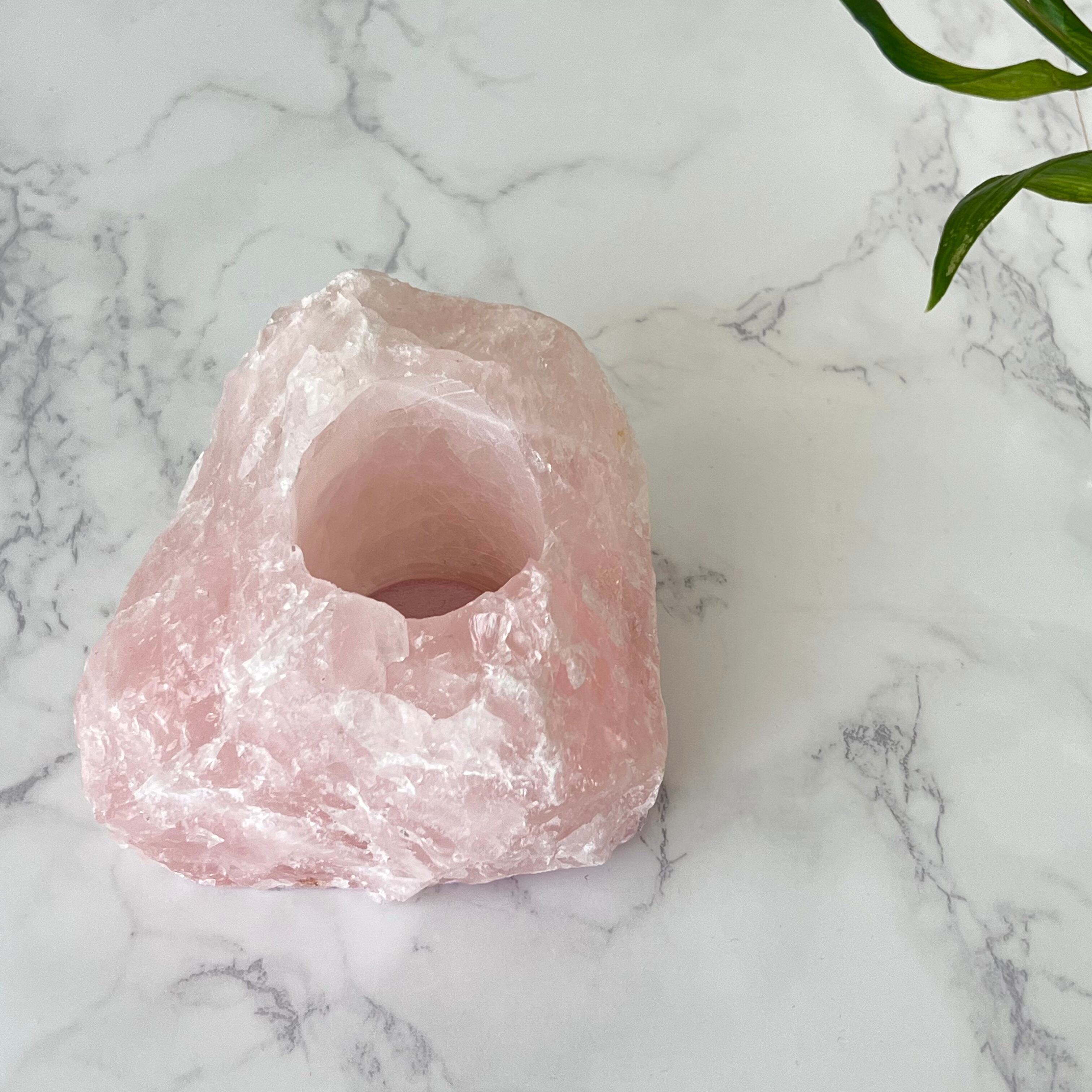 ローズクォーツ＊キャンドルホルダー＊天然石＊天然石インテリア