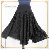 【美品 社交ダンス衣装】スカート レッスンウェア 練習着 黒 ブラック シンプル 無地 かわいい 可愛い シック クラシカル 上品