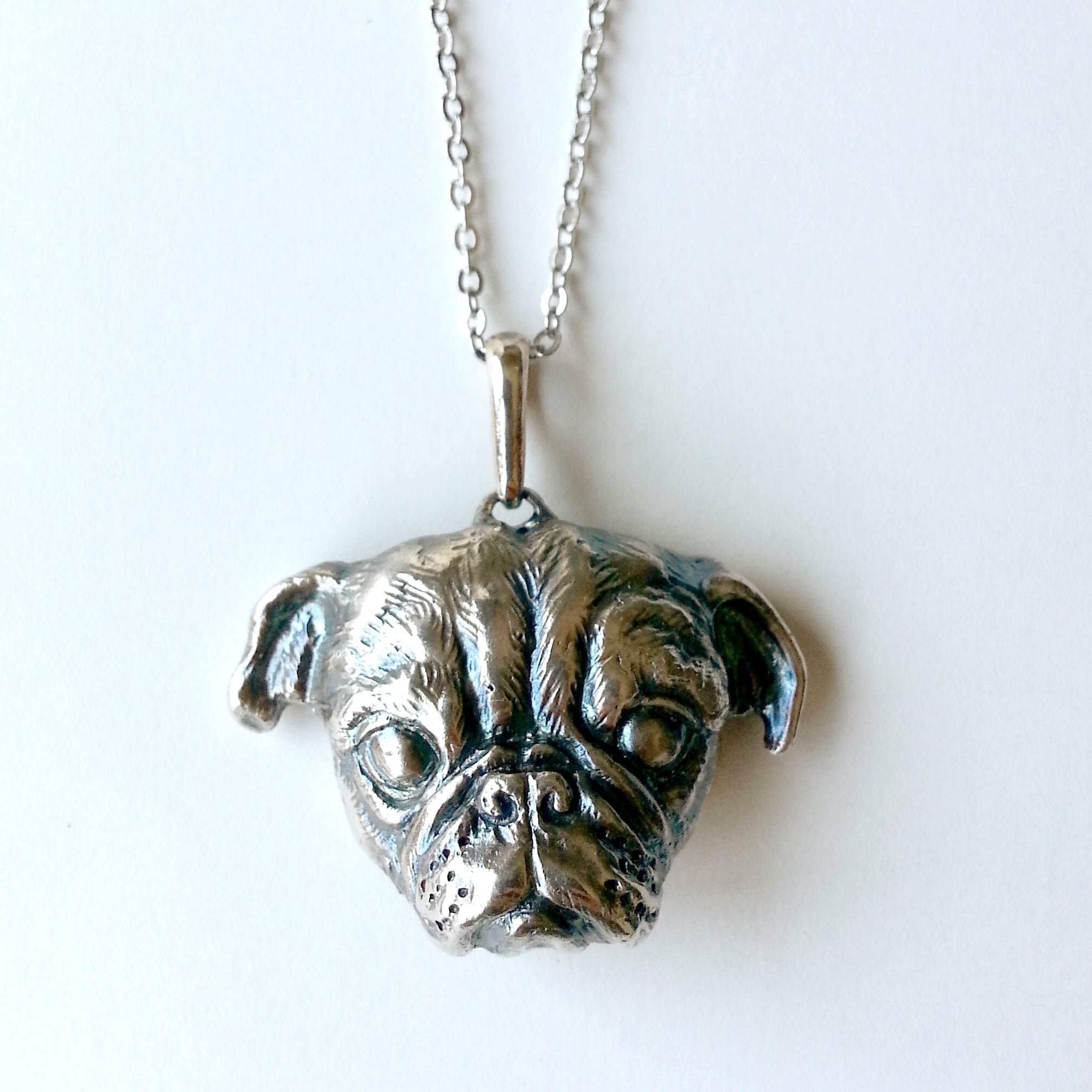 パグ silver925ビッグフェイスペンダント(PUG)