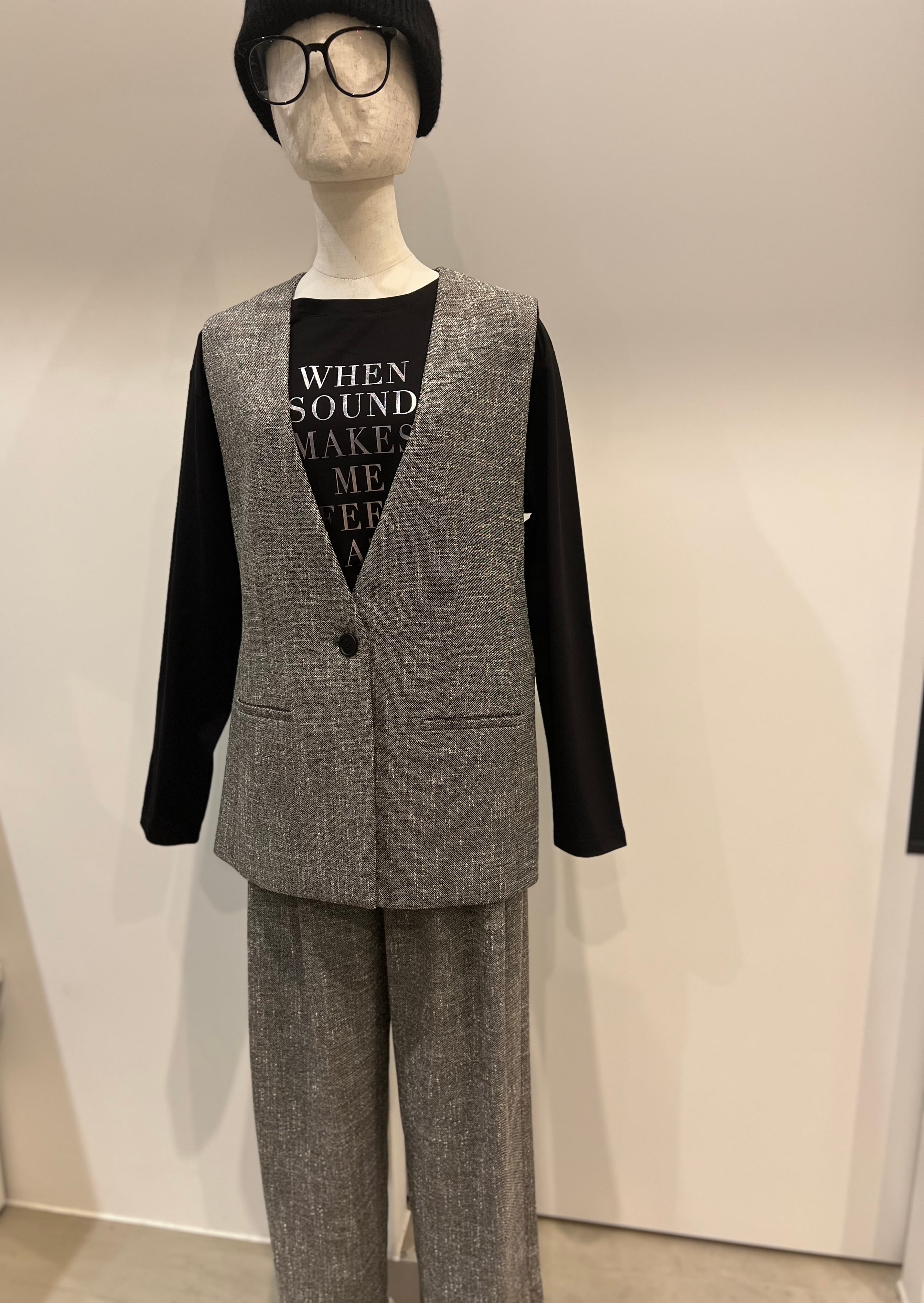 【PASSIONE】セットアップ可　ツイードライクジレ 536402