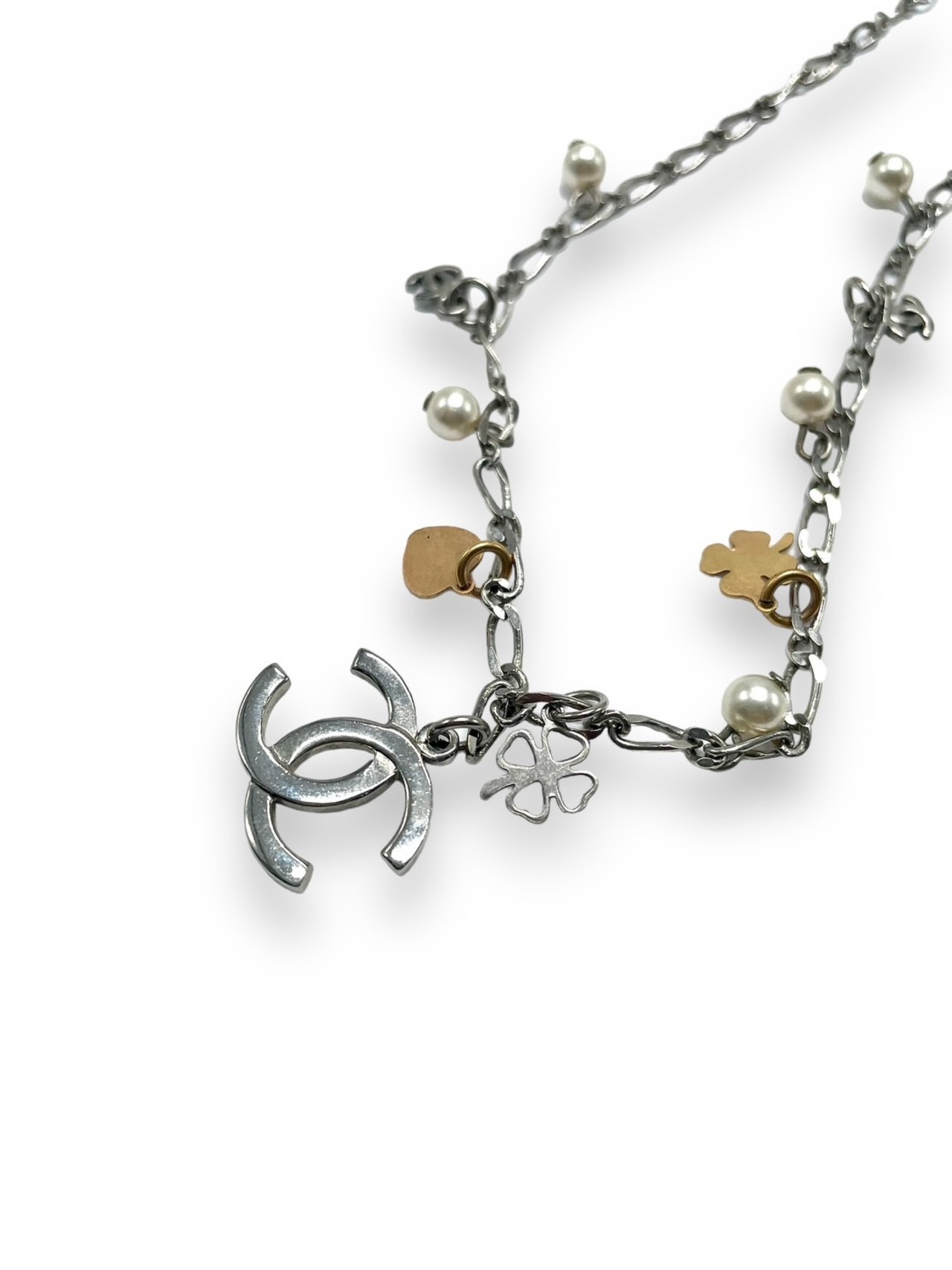 CHANEL 　ココマークフェイクパールネックレス　