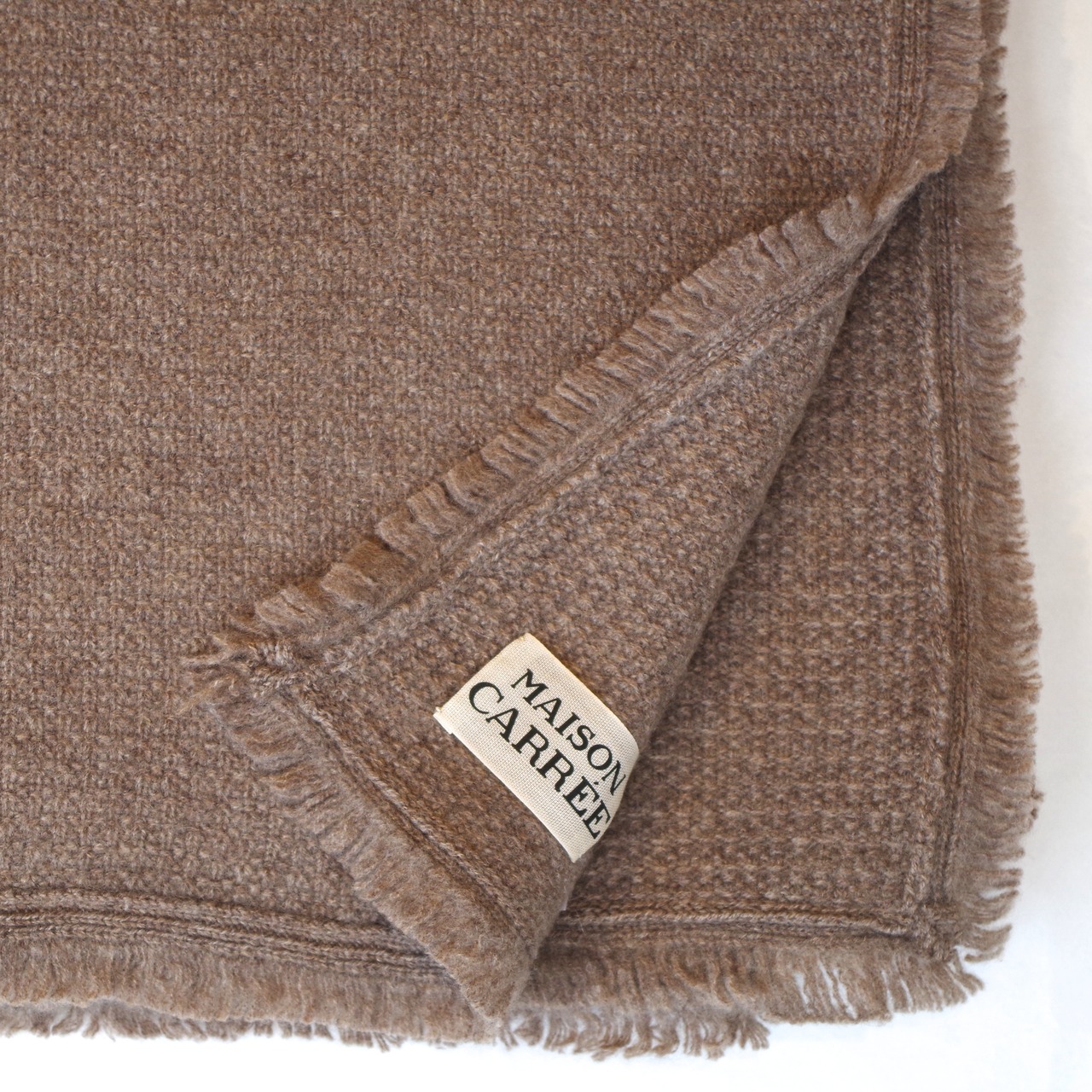 MAISON CARRÉE CASHMERE Fringe STOLE "SAND BEIGE"　