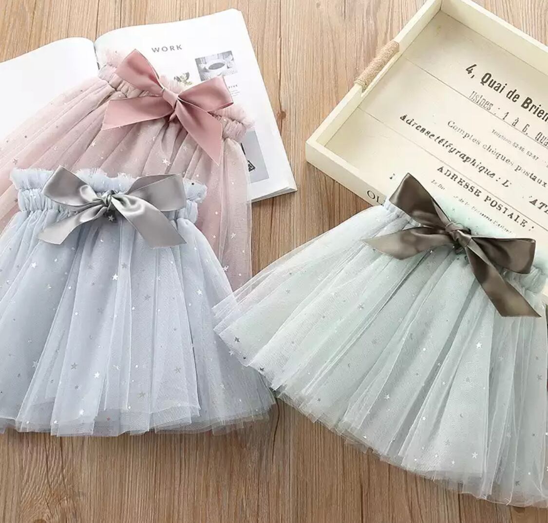 リボンチュールスカート》》》》チュチュ スパンコール 海外子供服 プチプラ ベビー キッズ 女の子