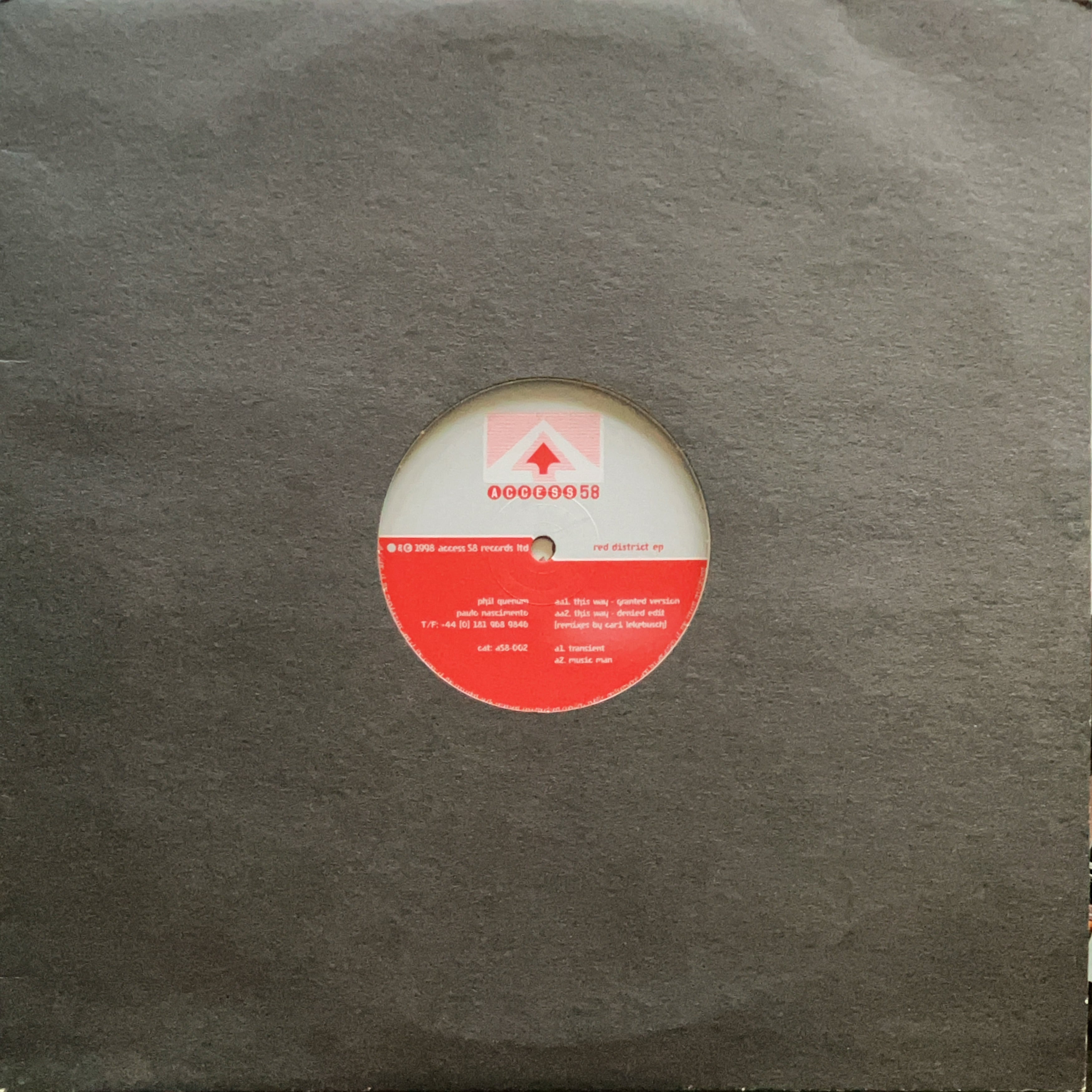12”/ Cari Lekebusch Remix】Access 58 / Red District EP (Access 58