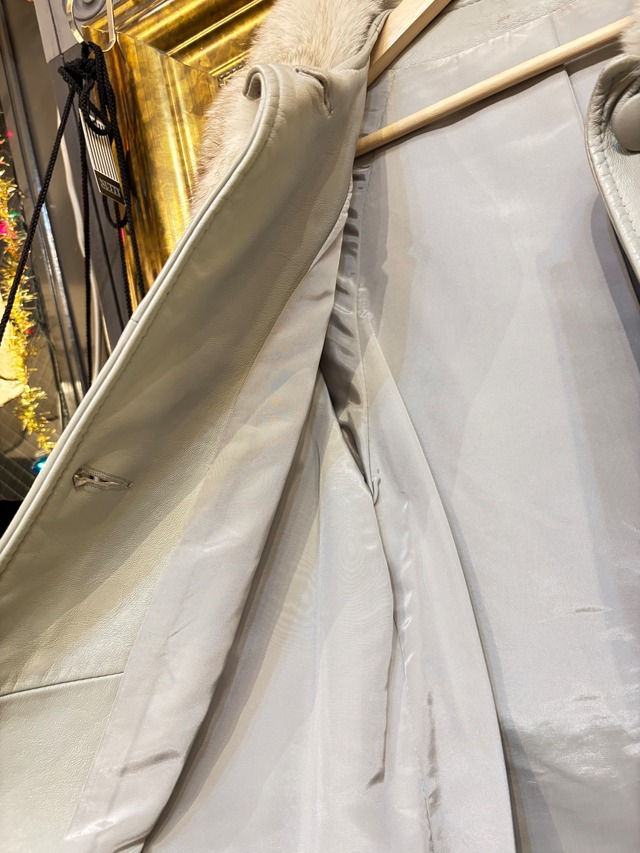 70's gray fox fur collar coat