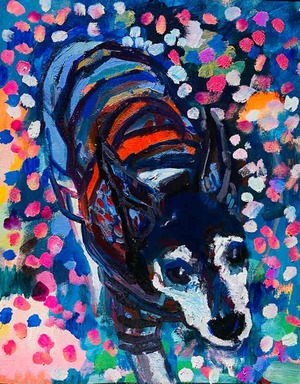 OIL COLOUR | 油彩画 #現代アート #犬 #猫