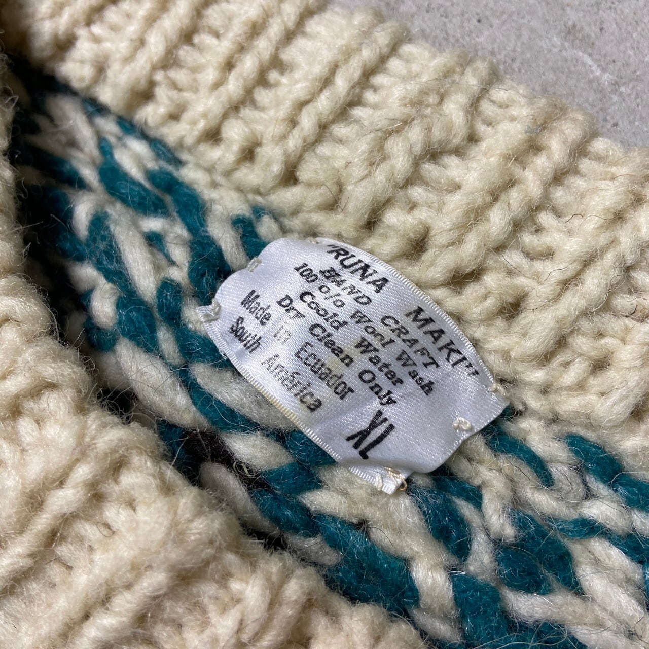 80s エクアドル 総柄 ウール ハーフジッププルオーバー パーカー 80s エクアドル 総柄 ウール ハーフジッププルオーバー パーカー