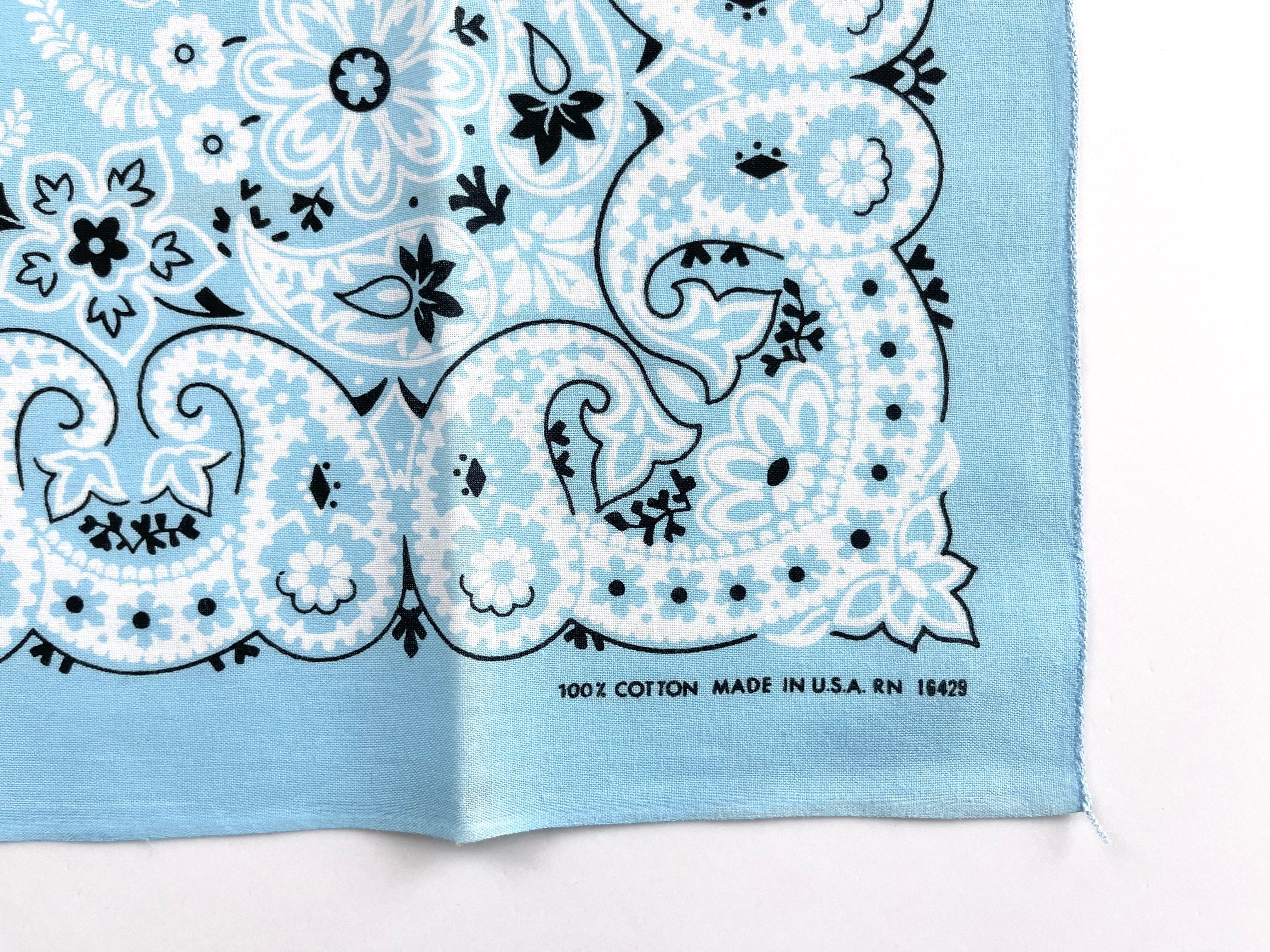 paisley】RN16429 ビンテージ バンダナ 水色 | swallows