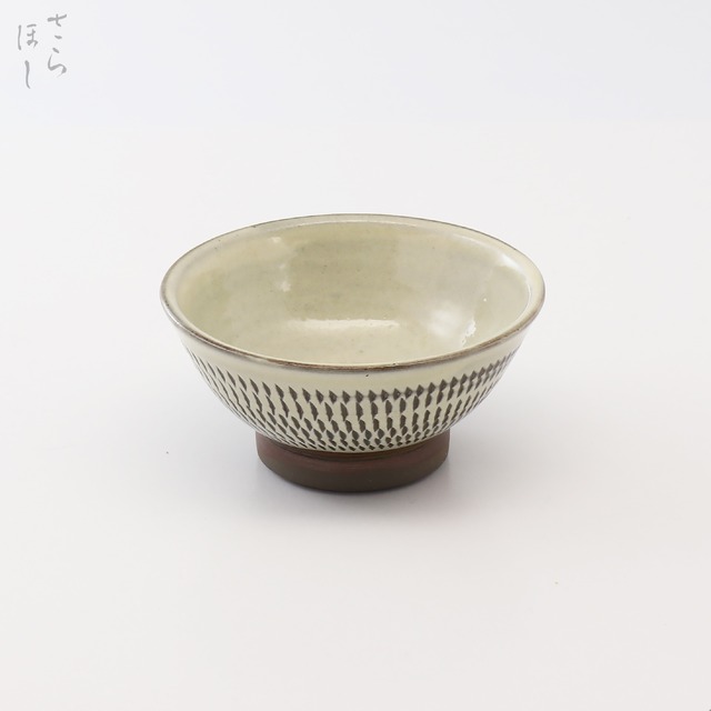 小鹿田焼 小袋窯 盃 大 飛びかんな 白 直径約8.7cm 陶器 和食器 民藝 酒器