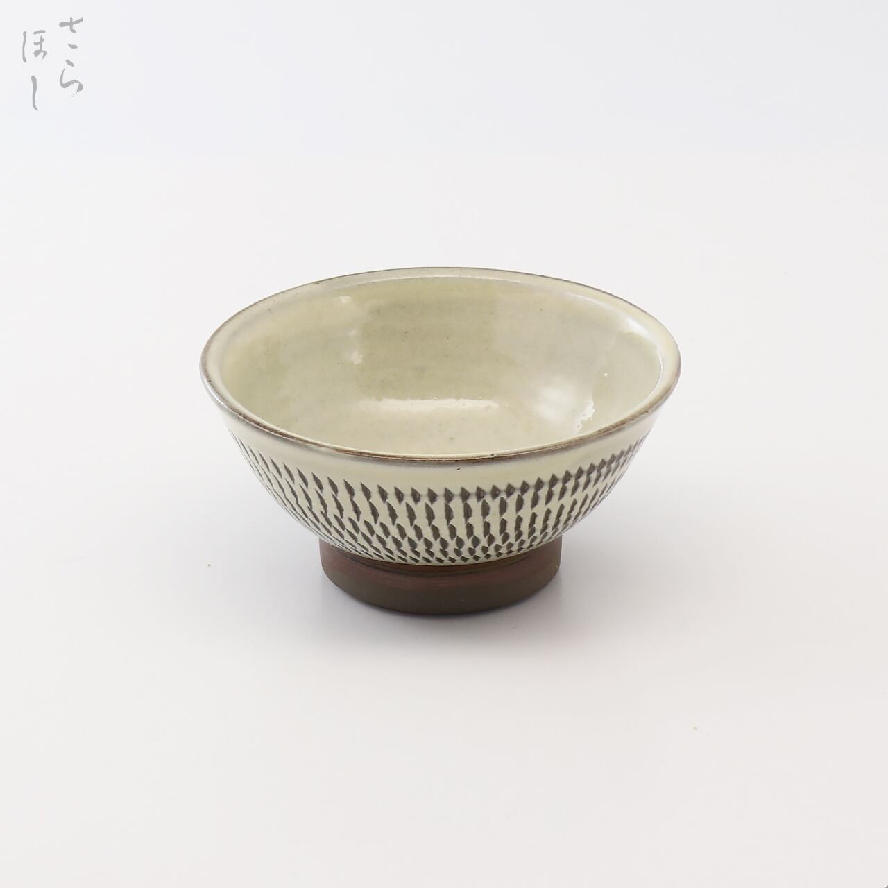 小鹿田焼 小袋窯 盃 大 飛びかんな 白 直径約8.7cm 陶器 和食器 民藝 酒器
