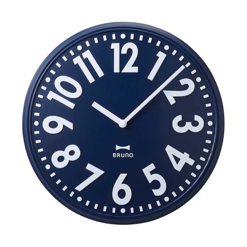 壁時計 掛時計 BRUNO ブルーノ エンボスウォールクロック ネイビー / BCW049