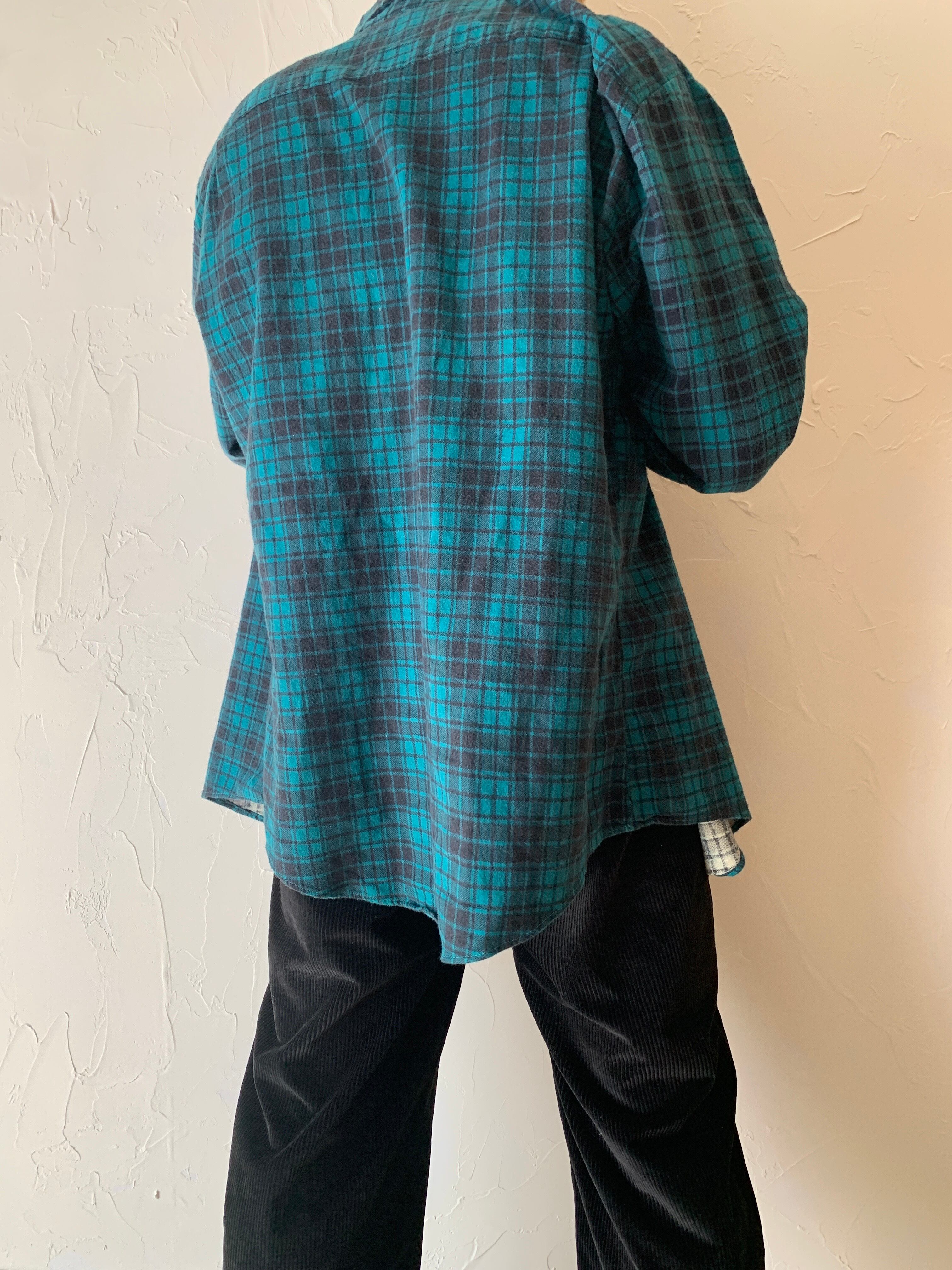 50's Print flannel shirts s-2026アメリカ