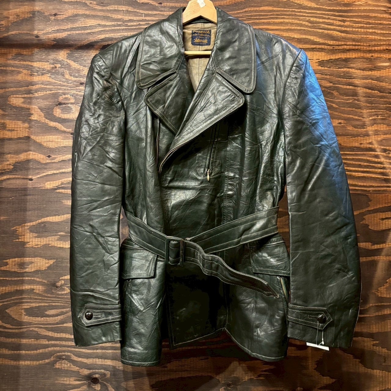 40s GERMANY Vintage レザー コート ライダース ヴィンテージ モーター