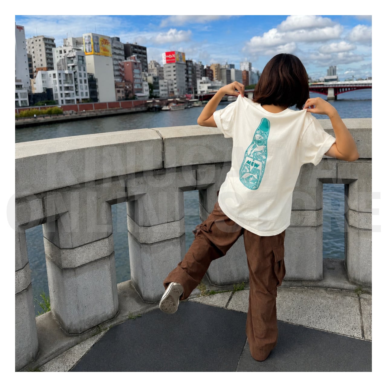 【OnlineStore限定】Fin Artist YURIE × GULL コラボTシャツ ″ ターコイズ ”