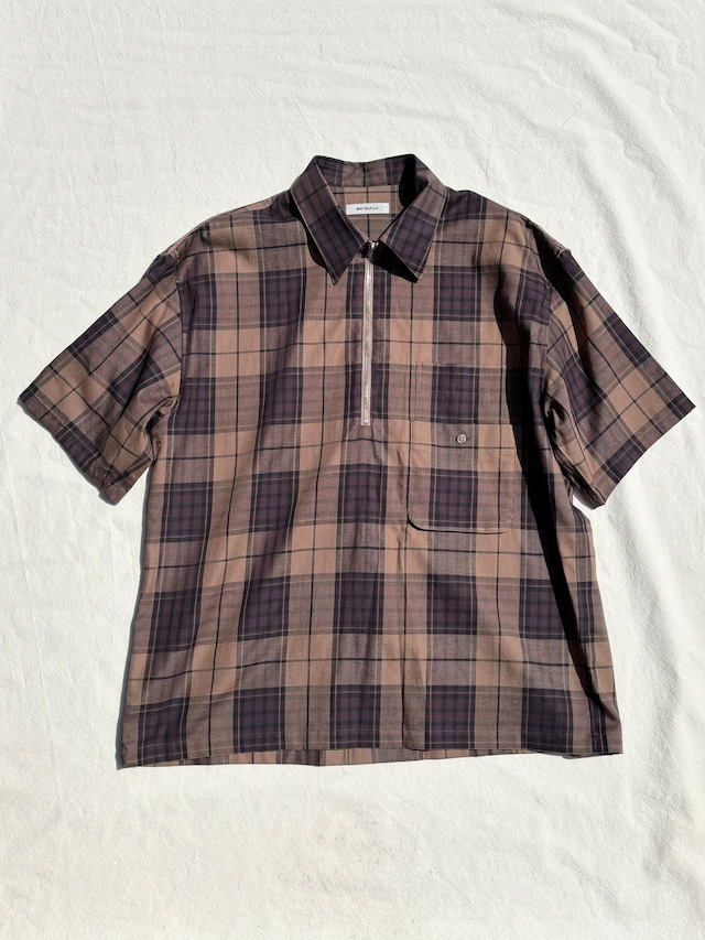 MATSUFUJI / Madras Check Twill Utility SS Shirt (BEIGE CH)