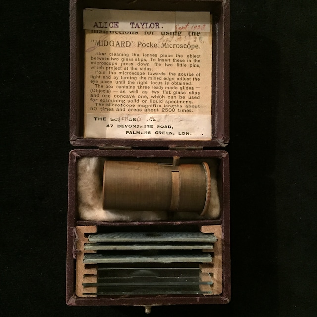Antique Portable Mini Microscope Set