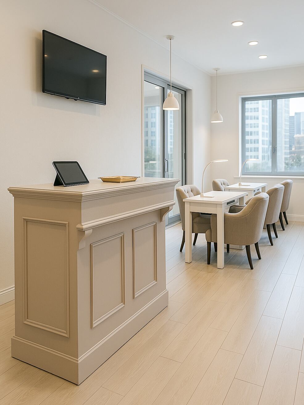 オーダーメイドアンティーク調レジカウンター147 （美容サロン