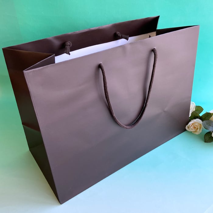 紙袋 ムース・ショコラ ブラウン（Lサイズ）１枚 ペーパーバッグ 幸せデリバリー（ギフト・結婚式アイテム・手芸用品の通販）