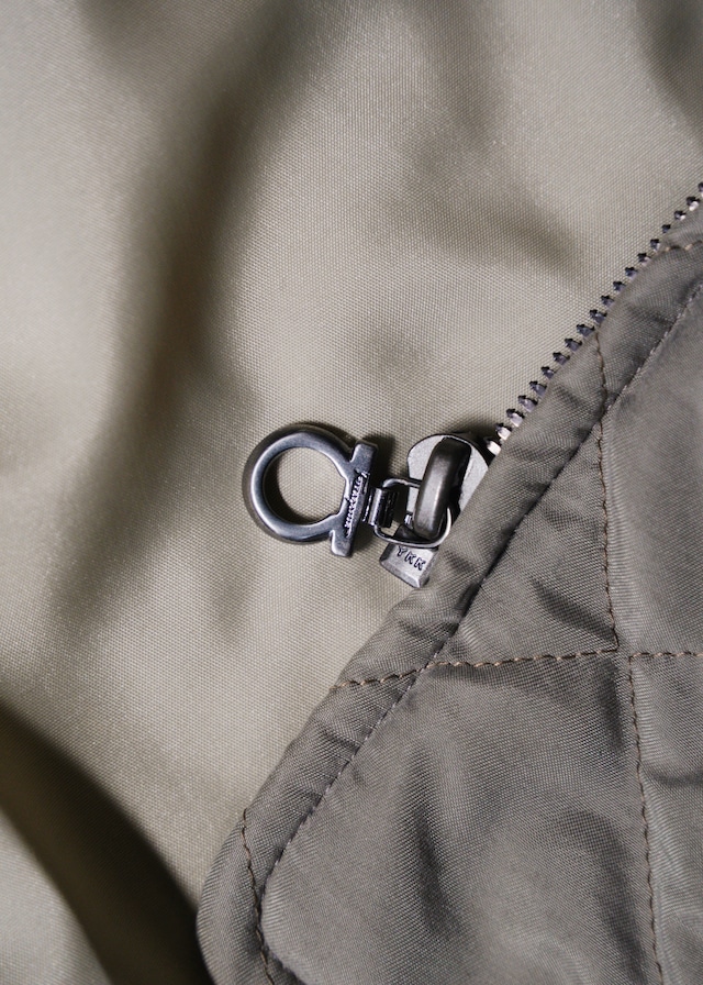 90’s Salvatore Ferragamo switching leather zip up quilting jacket