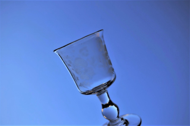フランス アンティーク 吹きガラス 小さなグラス N-02866f