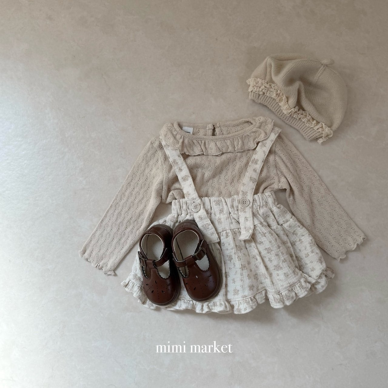 送料無料【予約】/ エルボンフリルTシャツ  / mimimarket