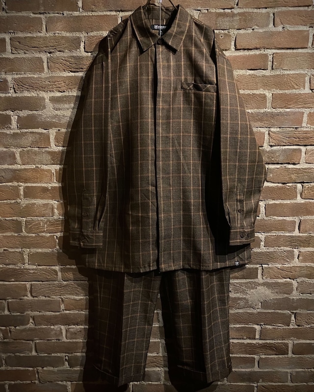 【Caka act3】"STACY ADAMS" Blown Checkerd Vintage Loose Shirt Setup