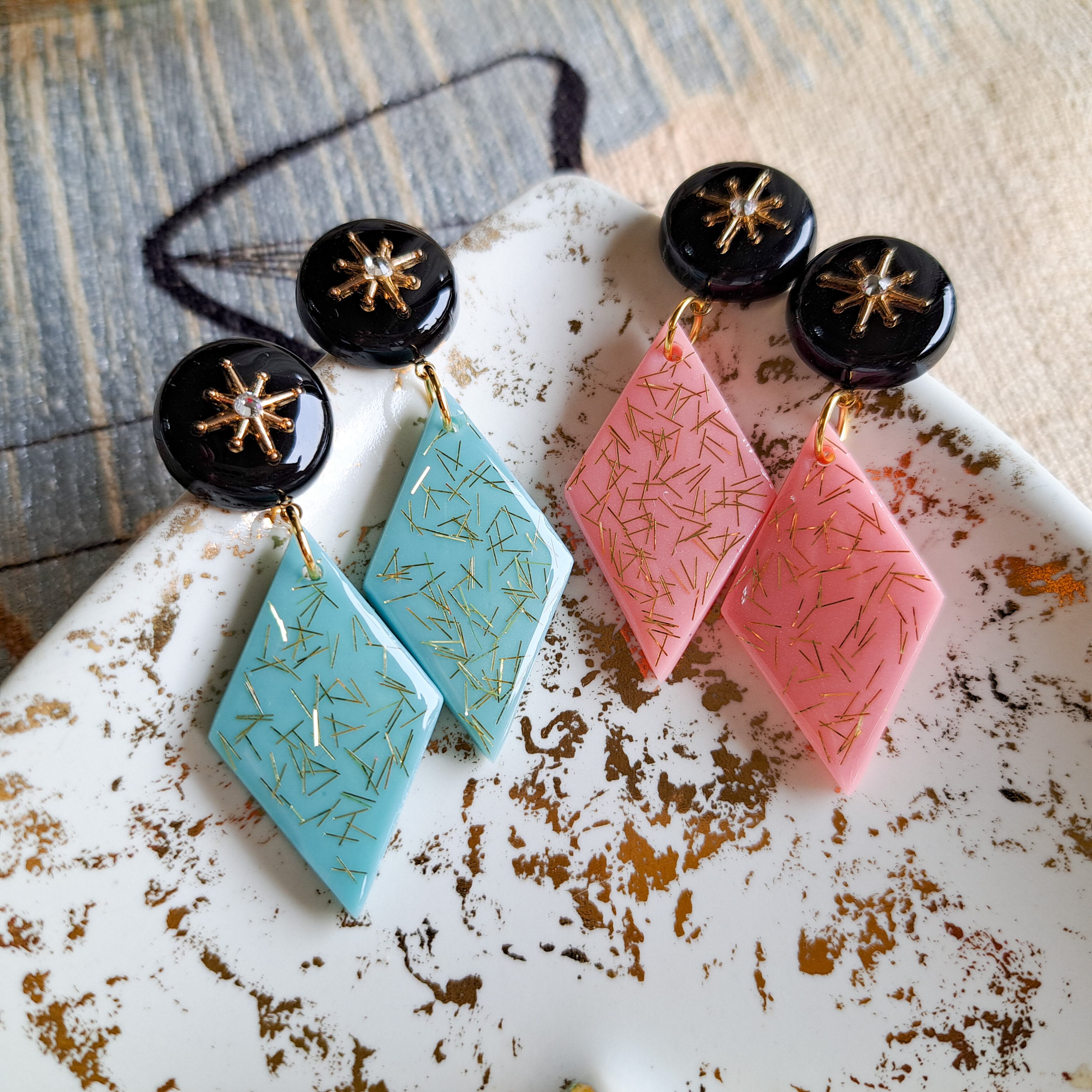 ✴50'sスターバーストダイヤピアス・イヤリング✴【ペパーミント