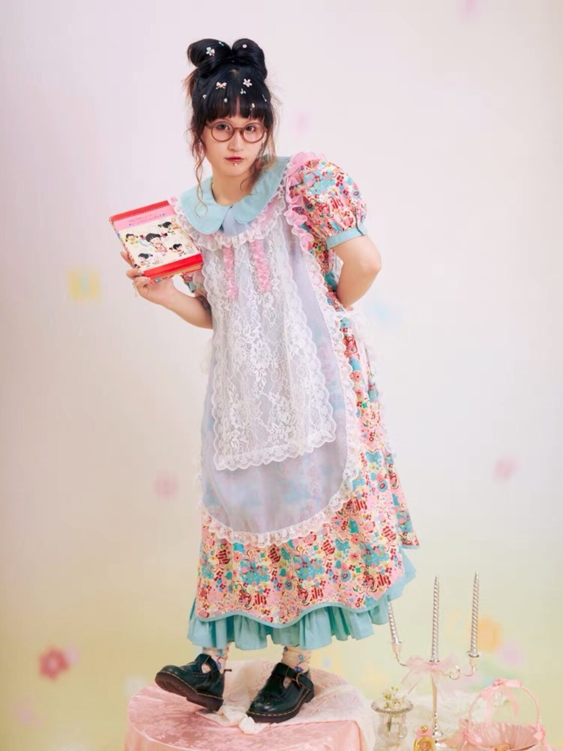 水色 リボン トップス philme ribbon vest 大園桃子 水色リボンベスト 